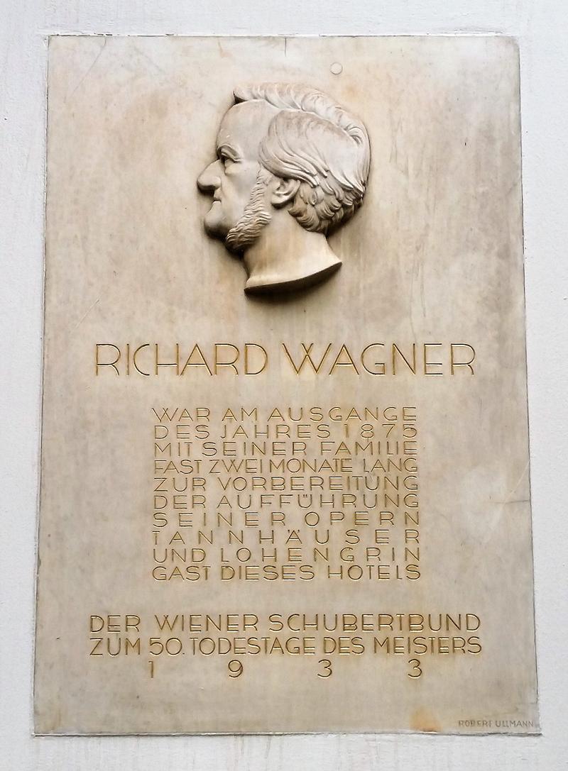 Richard Wagner plaque Hotel Imperial - Vienna - History's Homes