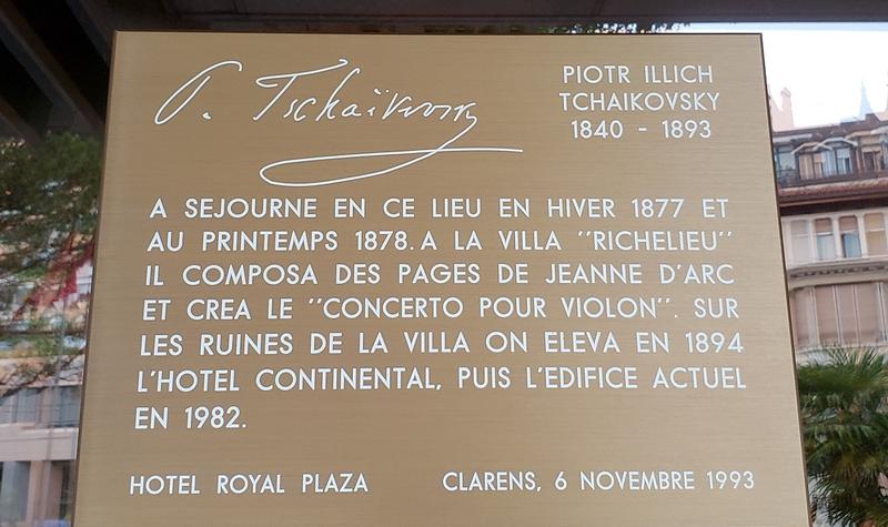 Tchaikovsky Plaque - Montreux - History's Homes