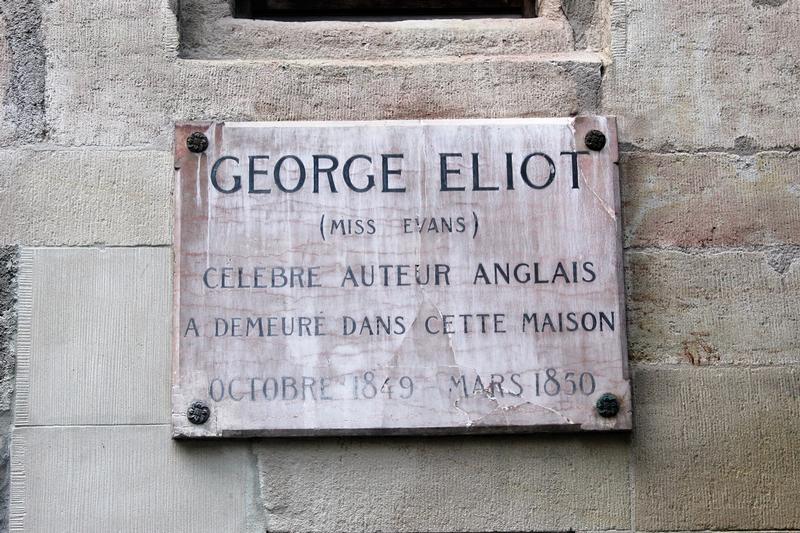 George Eliot plaque - Geneva - History's Homes