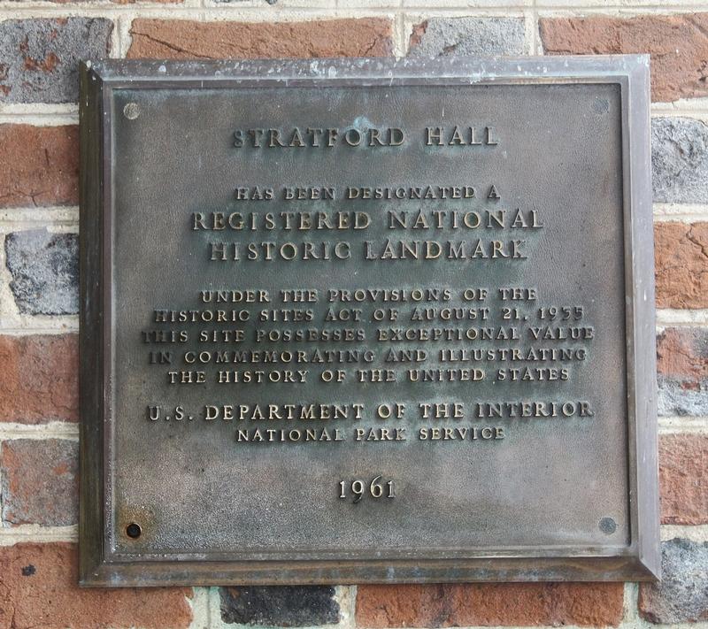 Stratford Hall plaque - Stratford - History's Homes