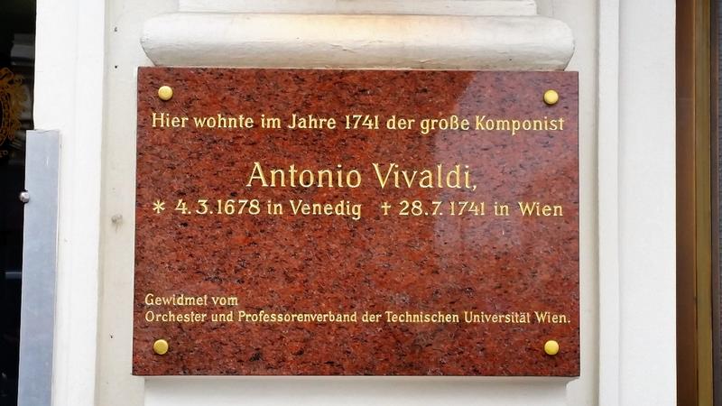 Antonio Vivaldi Home plaque - Vienna - History's Homes