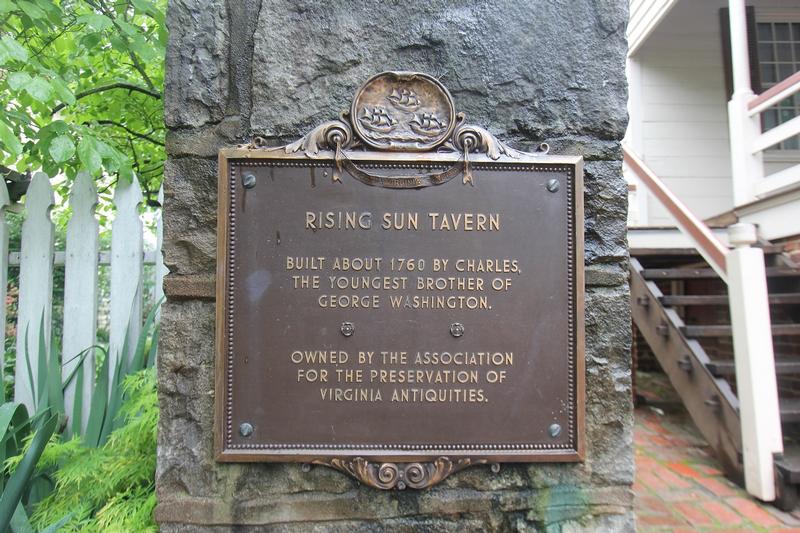 Rising Sun Tavern marker - Fredericksburg - History's Homes