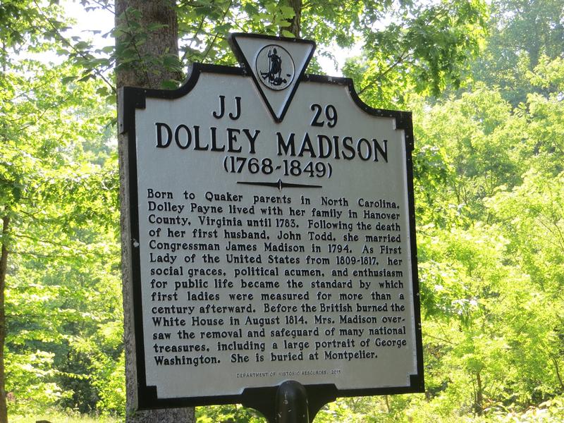 Dolley Madison marker - Montpelier Station - History's Homes