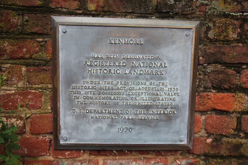 Kenmore plaque - Fredericksburg - History's Homes