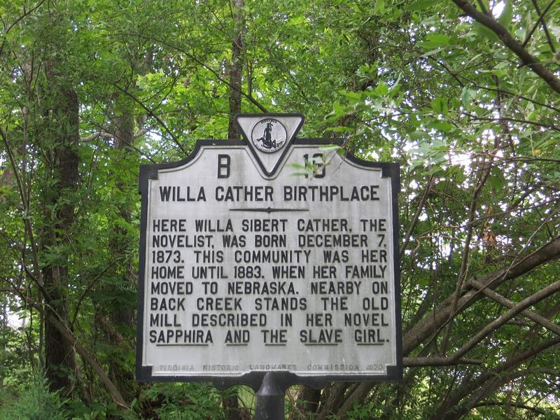 Willa Cather Birthplace marker - Gore - History's Homes