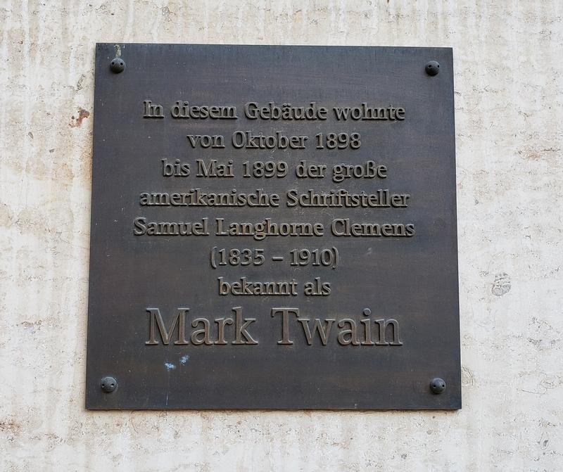 Mark Twain plaque - Vienna - History's Homes