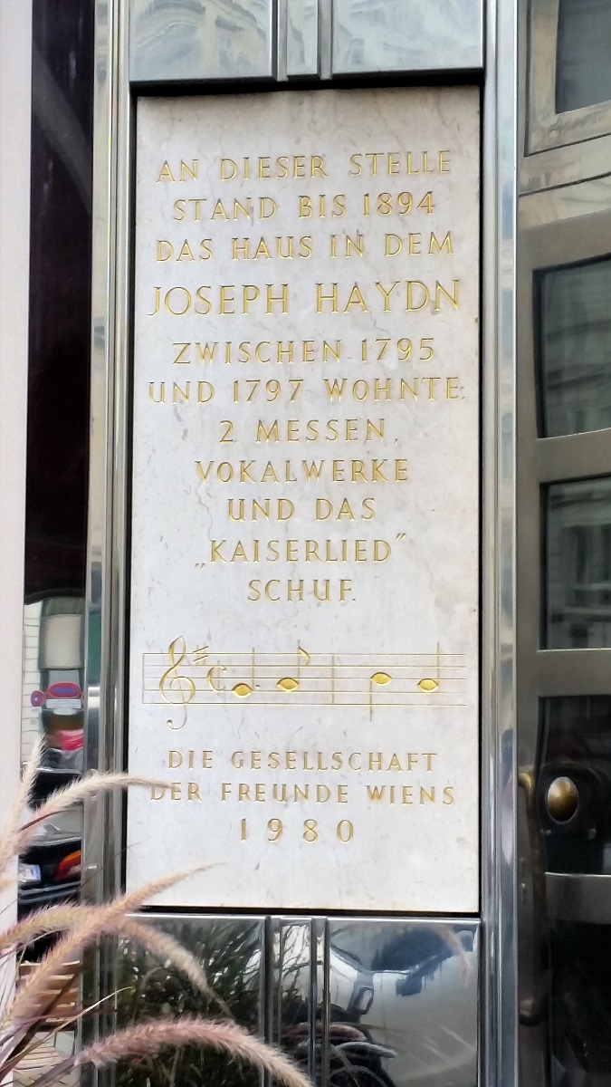 Joseph Haydn Home Site plaque - Vienna - History's Homes