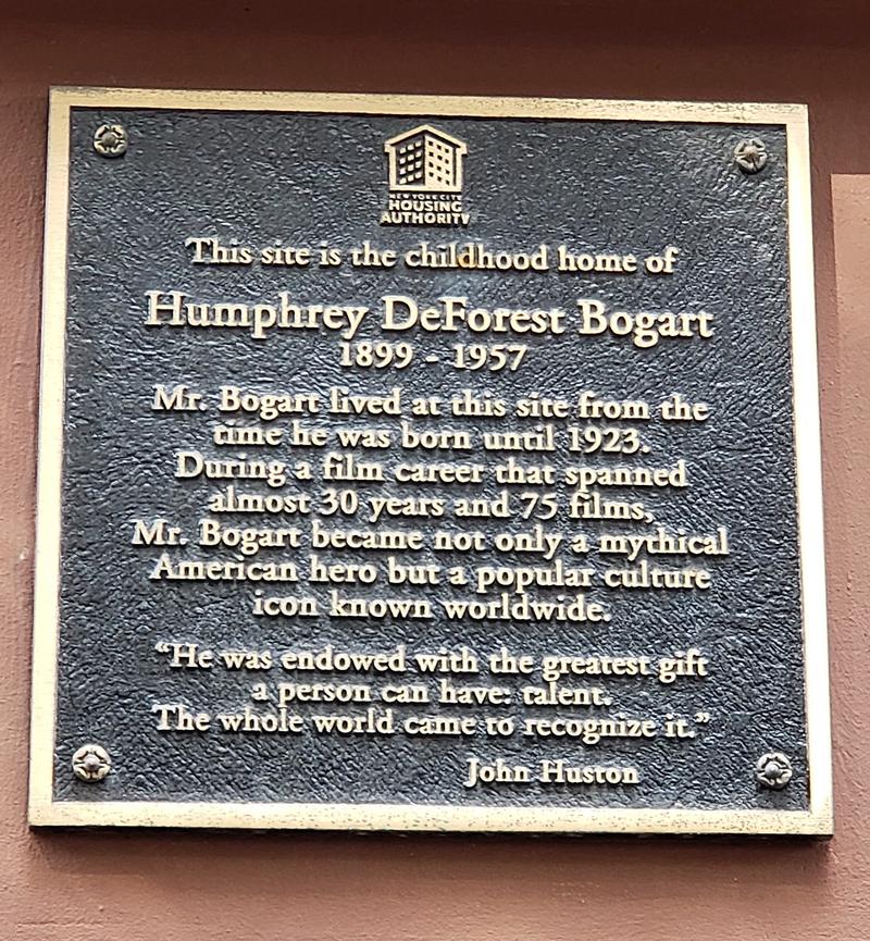 Humphrey Bogart Plaque - New York City - History's Homes