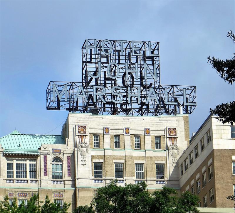 Hotel John Marshall neon sign - Richmond - History's Homes