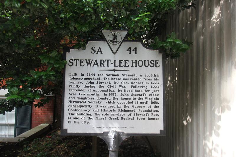 Stewart-Lee House marker #2 - Richmond - History's Homes