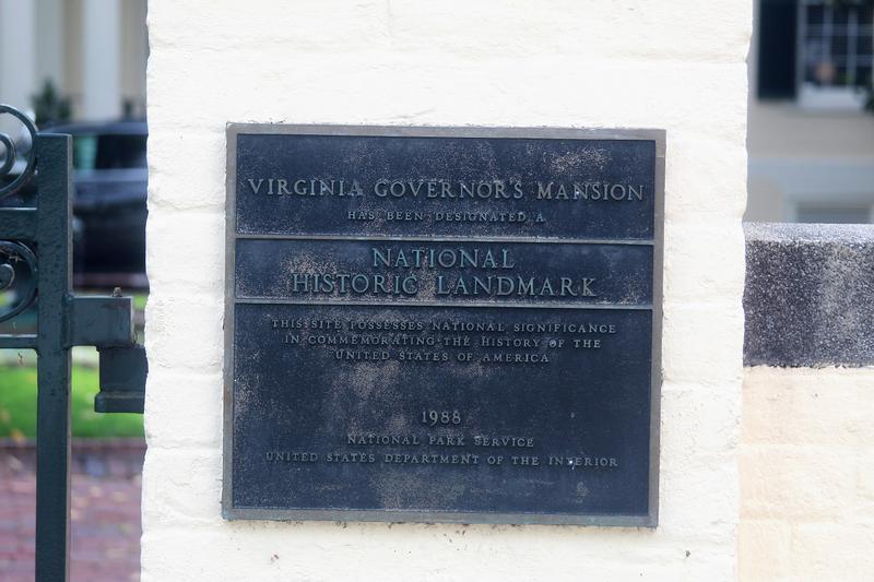 Virginia Governor's Mansion plaque - Richmond - History's Homes