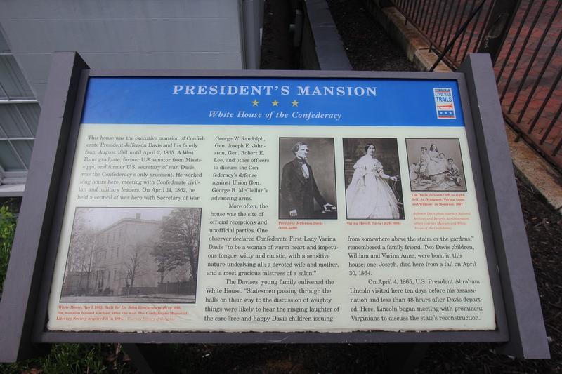 White House of the Confederacy sign - Richmond - History's Homes