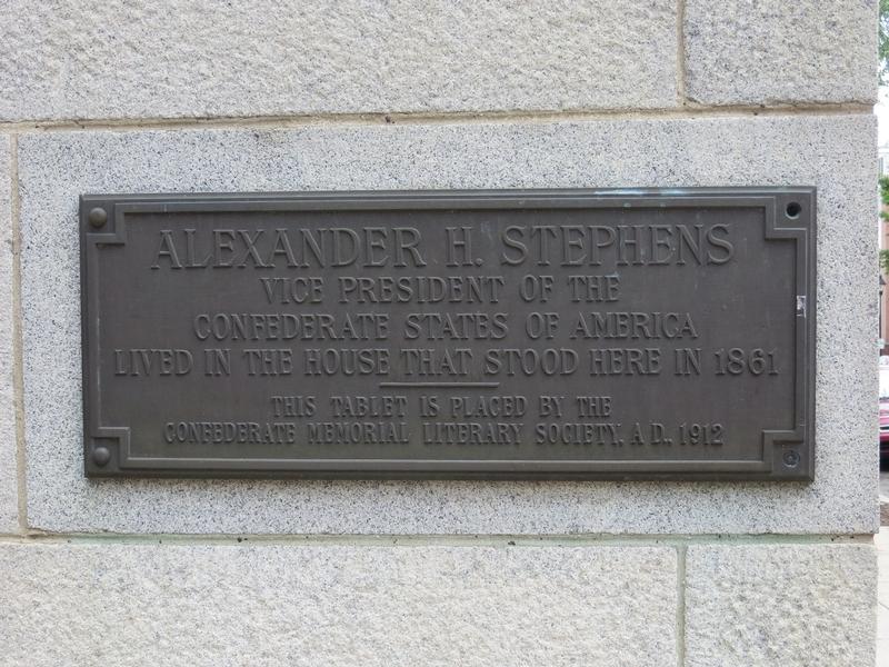 Alexander Stephens Home Site plaque - Richmond - History's Homes