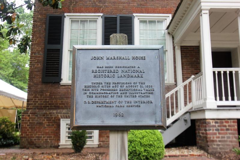 John Marshall House plaque - Richmond - History's Homes