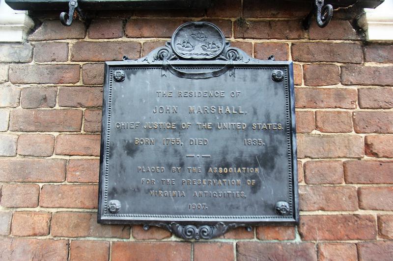 John Marshall House marker - Richmond - History's Homes