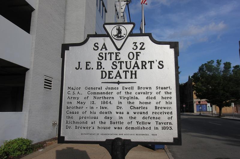 J.E.B. Stuart Death Site marker - Richmond - History's Homes