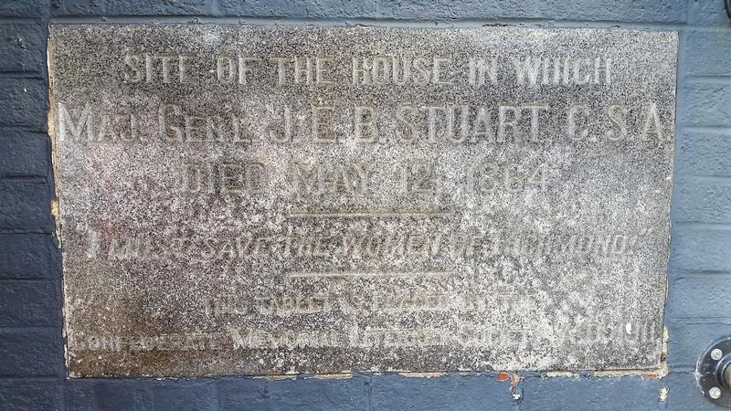 J.E.B. Stuart Death Site plaque - Richmond - History's Homes