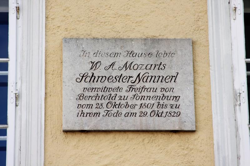 Nannerl Mozart Home plaque - Salzburg - History's Homes