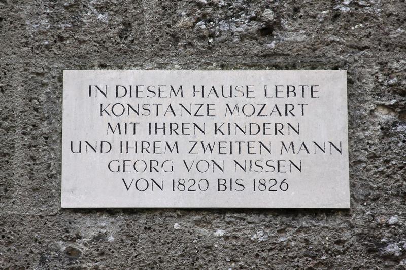 Constanze Mozart Home plaque - Salzburg - History's Homes