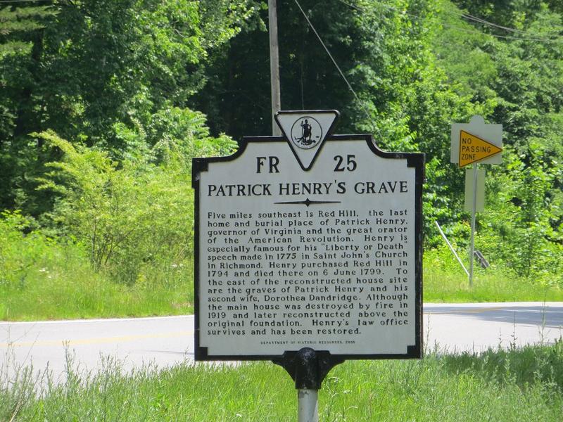 Patrick Henry Grave marker - Red Hill - History's Homes