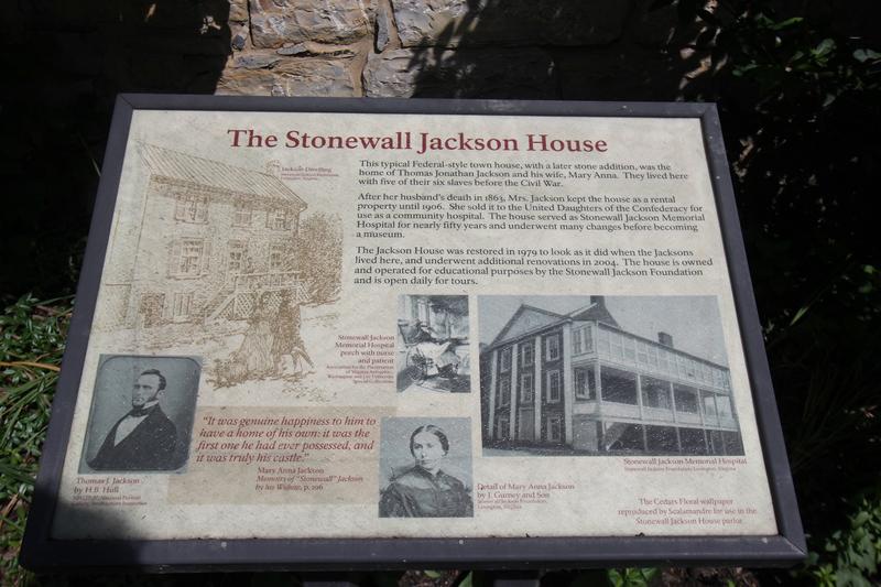 Stonewall Jackson House marker - Lexington - History's Homes