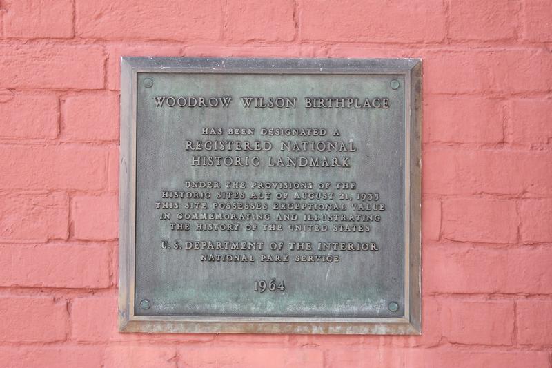 Woodrow Wilson Birthplace plaque - Staunton - History's Homes