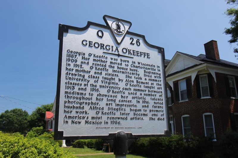 Georgia O'Keeffe Home marker - Charlottesville - History's Homes