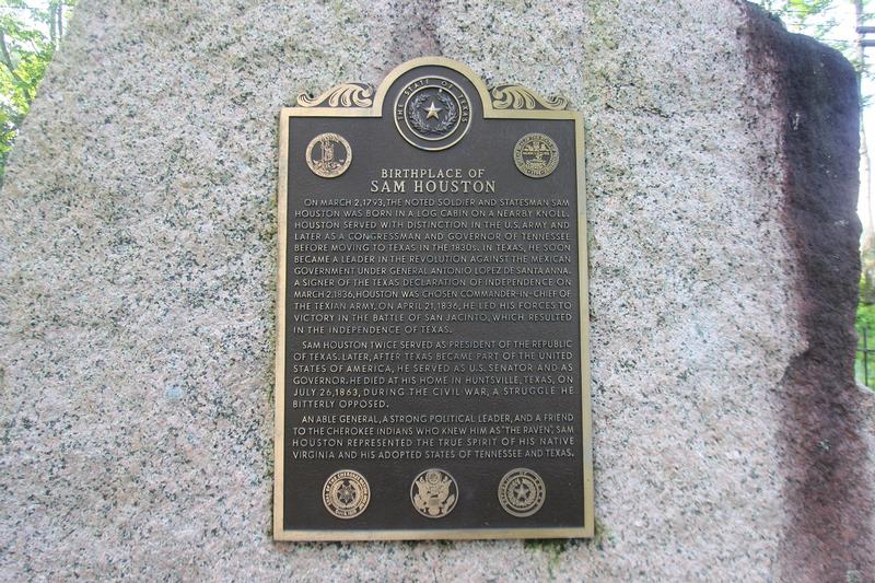 Sam Houston Birthplace Site plaque - South River - History's Homes