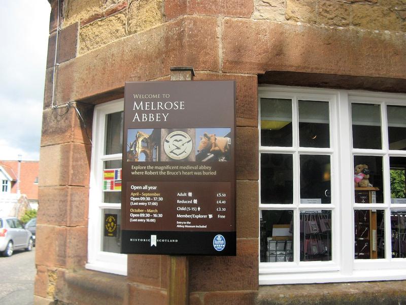 Melrose Abbey sign - Scotland - History's Homes