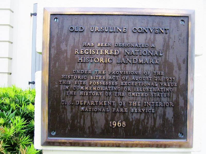 Old Ursuline Convent marker - New Orleans - History's Homes