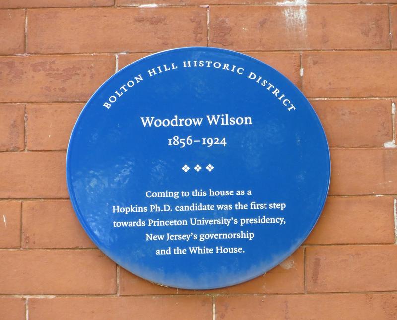 Woodrow Wilson Home Blue Plaque - Baltimore - History's Homes