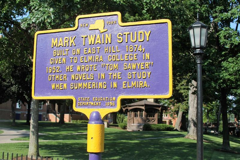 Mark Twain Study marker - Elmira - History's Homes