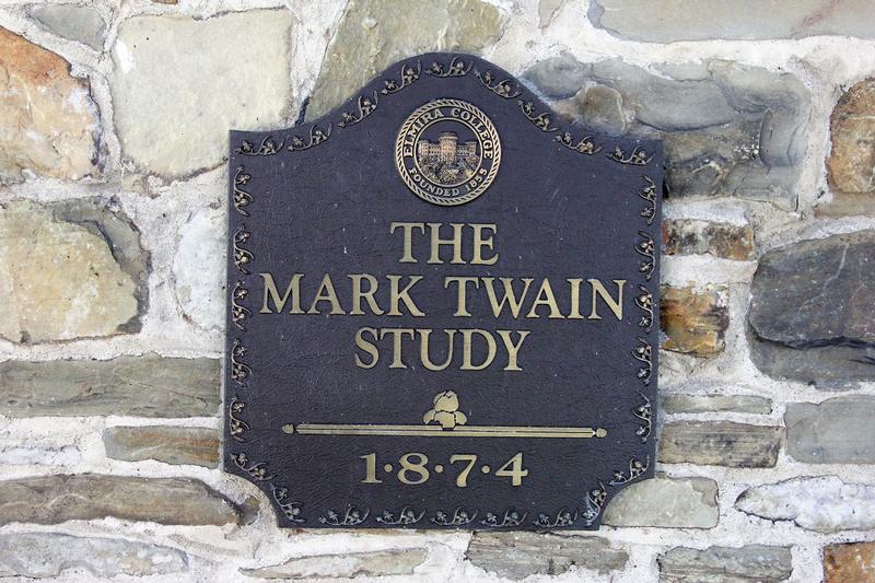 Mark Twain Study sign - Elmira - History's Homes