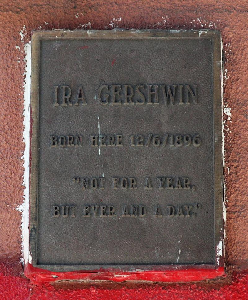 Ira Gershwin Plaque - New York City - History's Homes