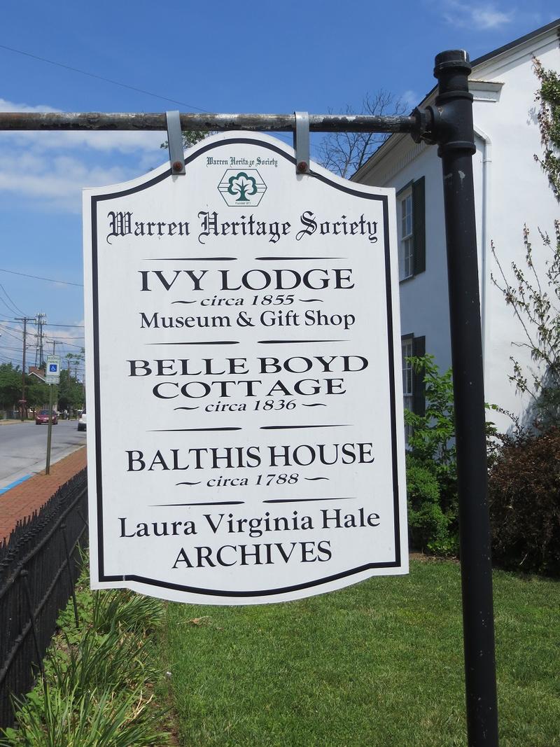 Belle Boyd Cottage sign - Front Royal - History's Homes