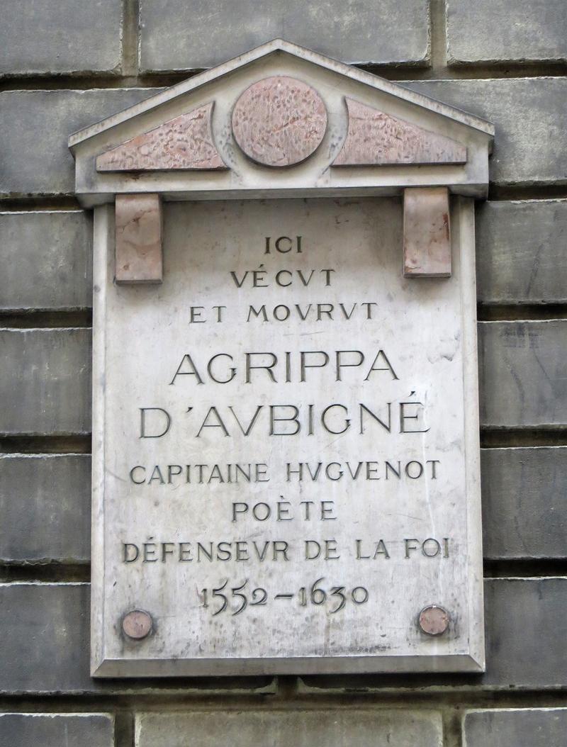 Agrippa d'Aubigné Plaque - Geneva - History's Homes