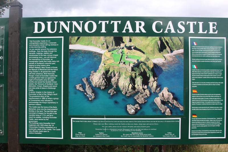 Dunnottar Castle sign - Scotland - History's Homes