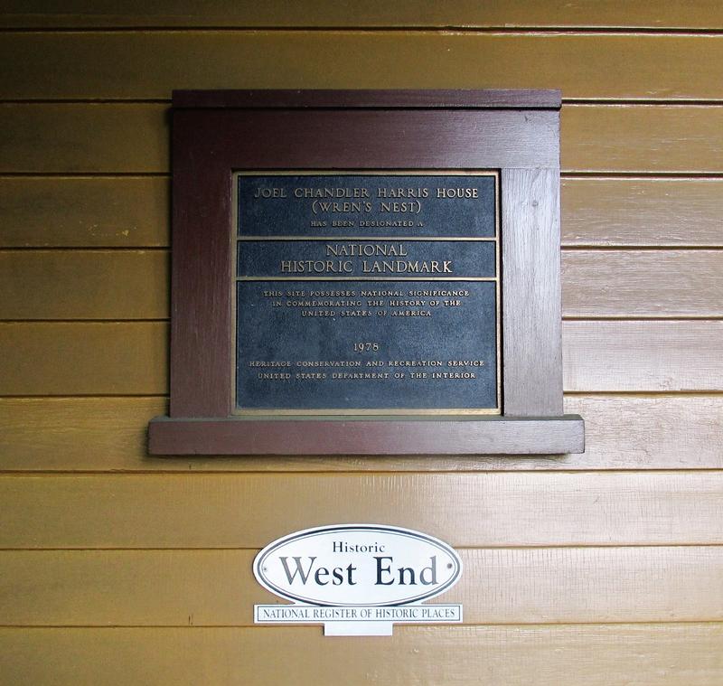 The Wren's Nest plaque - Atlanta - History's Homes