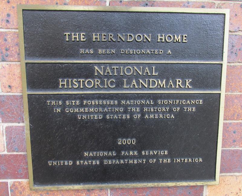 Herndon Home plaque - Atlanta - History's Homes