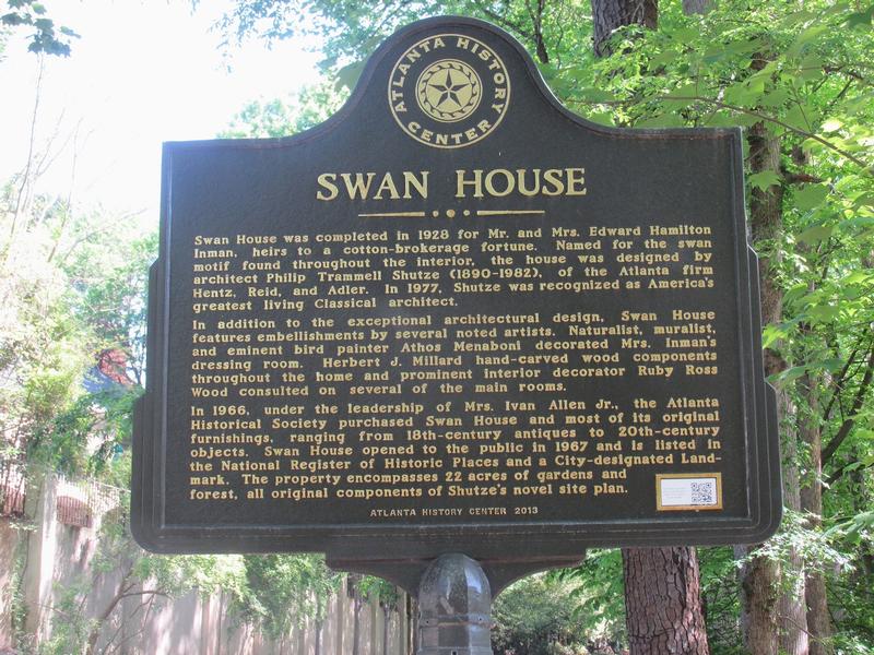 Swan House historic marker - Atlanta - History's Homes